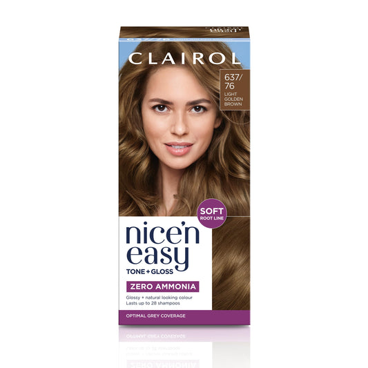 Clairol Nice'n Easy Tone+Gloss Semi Permanent Hair Dye - 637/76 Light Golden Brown
