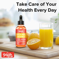 Liposomal Vitamin C 2000 mg Liquid Supplement, Maximum Absorption, High Strength Vegan VIT C, Ascorbic Acid, Non-GMO, Gluten Free, Soy-Free