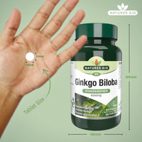 Natures Aid Ginkgo Biloba 6000mg High Strength - Supports Brain Function, Memory & Circulation Natural Antioxidant Food Supplement - Vegan, Non-GMO, Gluten-Free - 90 Tablets