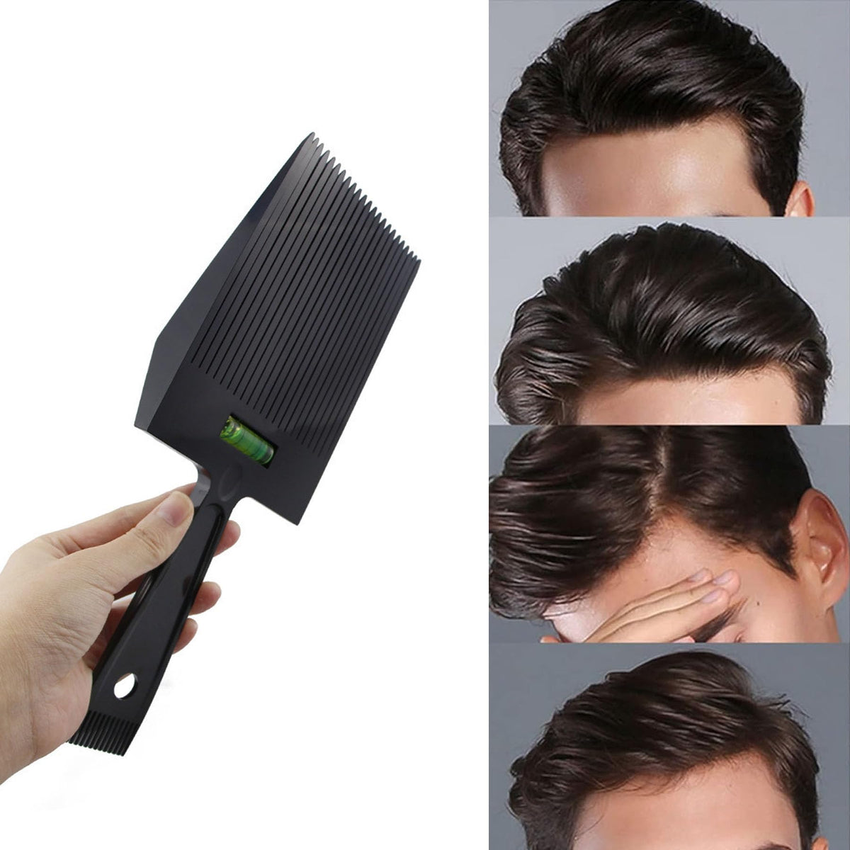 CONGGUAN Men's 2-in-1 Flat Top Guide Comb with Water Leveling for Barber Haircut & Styling