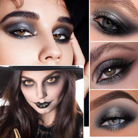 Belligern Smoky Eyeshadow Palette,15 Colors Grey Eyeshadow Palette Smokey Eyeshadow Palette Glitter & Matte Eye Shadow Pallets with 2 Pieces Brush for Daily and Gothic Halloween