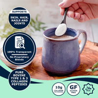 DEENVIDA NUTRITION Halal Bovine Hydrolysed Collagen Peptides Powder, Type 1 & 3 Collagen, for Hair, Skin, Nails and Joints, for Women & Men, Gluten-Free & Dairy-Free Protein, Unflavoured, DeenVida Nutrition