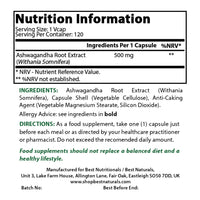 Best Naturals Ashwagandha 500 mg 120 Capsules (120 Count (Pack of 2))