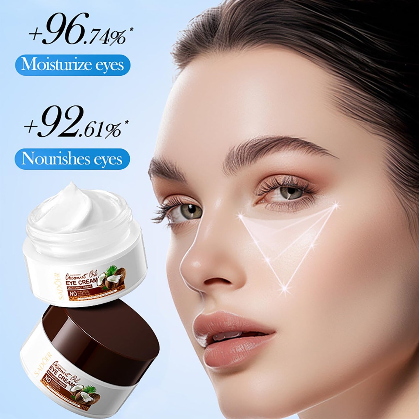 ISBEAUSOLS Coconut Eye Cream Anti Aging - Eye Cream for Dry Skin - Anti Wrinkle Eye Cream for Dark Circles and Puffy Eyes - Hydrating Eye Cream - Eye Care Products - Eye Moisturiser for Moisturizing, Nourishing