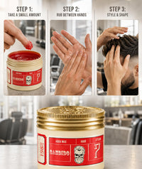 Bandido Hair Styling Aqua Wax No.7 Red 125 ml | Shine Look | Strong Hold | Hair Wax Men