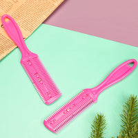 UNVOJL Hot Pink Hair Cutter Comb Hair Razor Comb Hair Thinner Comb Double Sided Hair Styling Razor Comb