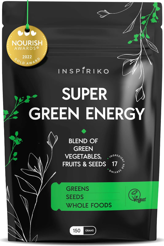 Super Greens Powder with 17 Superfoods – Green Powder Superfood Made with Organic Clean Greens and Superfood Powder. Pair Green Superfood Powder with Green Juice Or Smoothie Mix. Made by Inspiriko