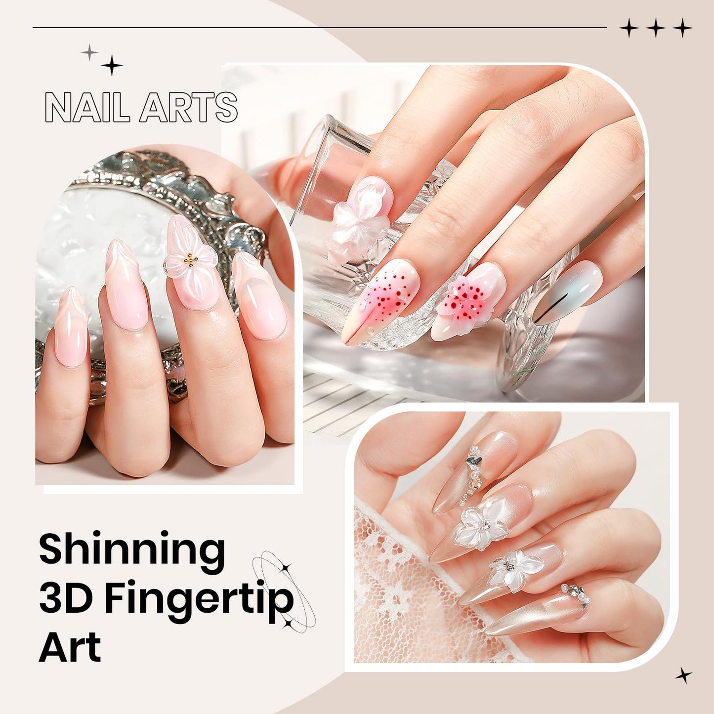 SUPWEE 3D Sculpting Gel for Nails Art, Clear Solid Hard Gel for Carving