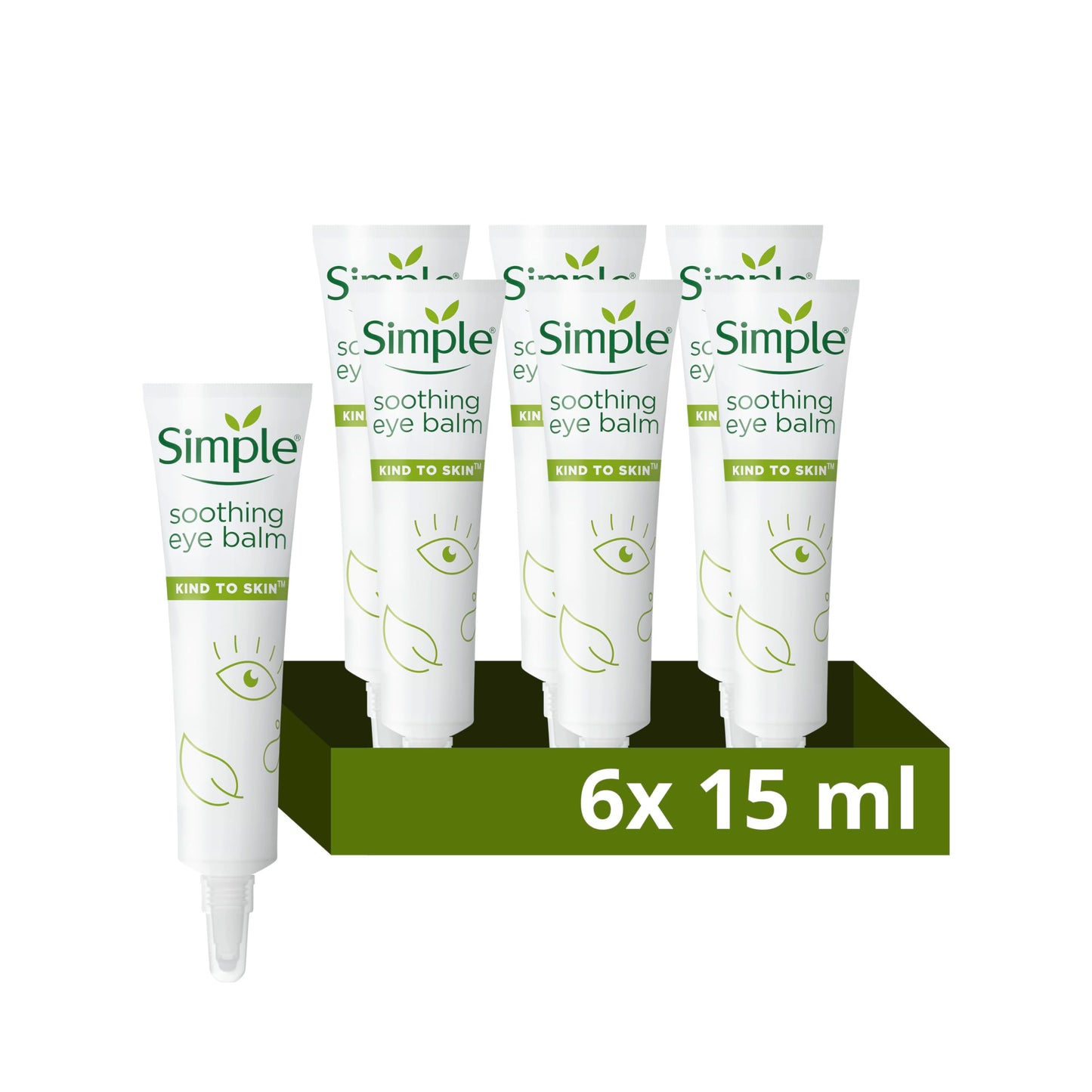 Simple Soothing Eye Balm winds down and reduces puffiness for sensitive skin 6x 15 ml