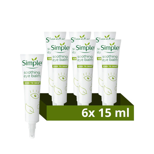 Simple Soothing Eye Balm winds down and reduces puffiness for sensitive skin 6x 15 ml
