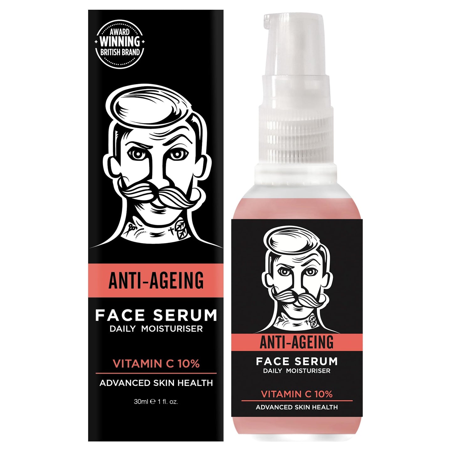 BARBER PRO Anti-aging Face Serum For Men 30 ml | Mens Face Cream | Face Moisturiser & Antioxidant | Mens Skincare