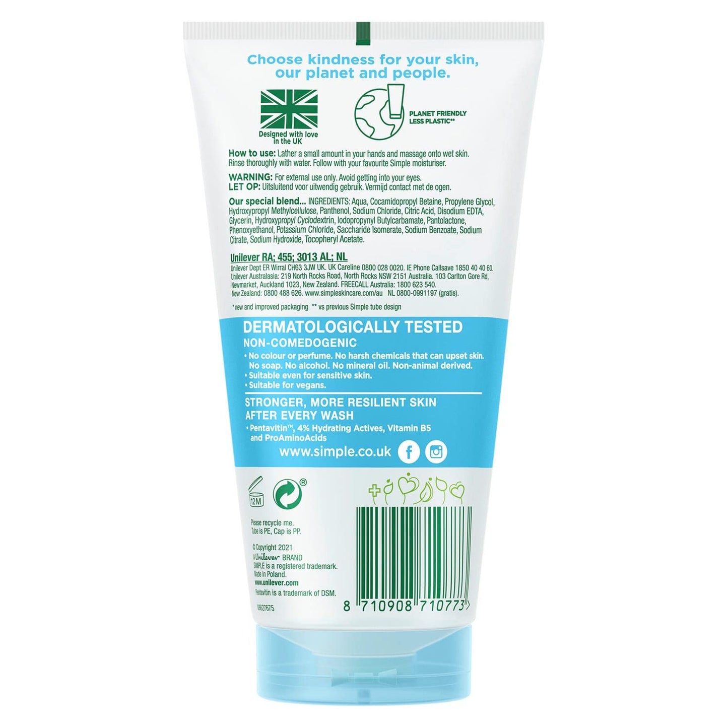Simple simple micellar facial gel wash 150ml
