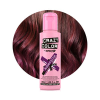Crazy Color Vibrant Aubergine Semi-Permanent Hair Dye. Highly Pigmented Wine Purple Conditioning & Oil Nourishing Vegan Formula | No Bleach or Ammonia | 100ml