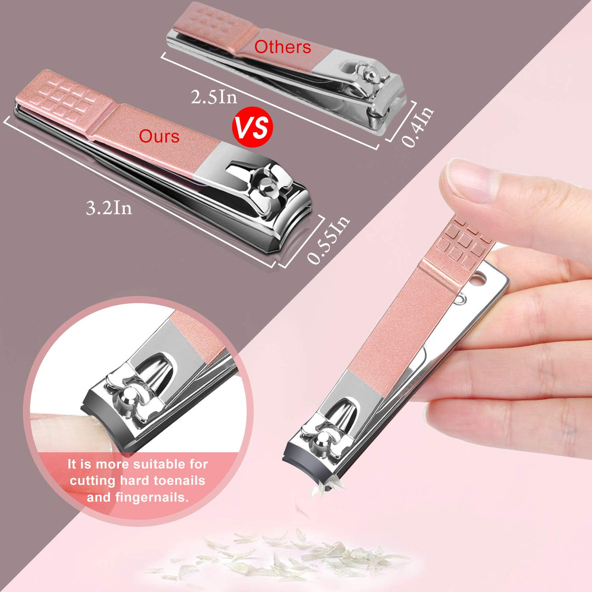 Aceoce Manicure Set Men Travel Nail Clipper Kit - Mini Luxury Manicure 4 in 2 Manicure & 1 Nose Hair Scissors Stainless Steel Professional Pedicure Set Travel Nail Grooming Kit Gift for Men Lovers Parents