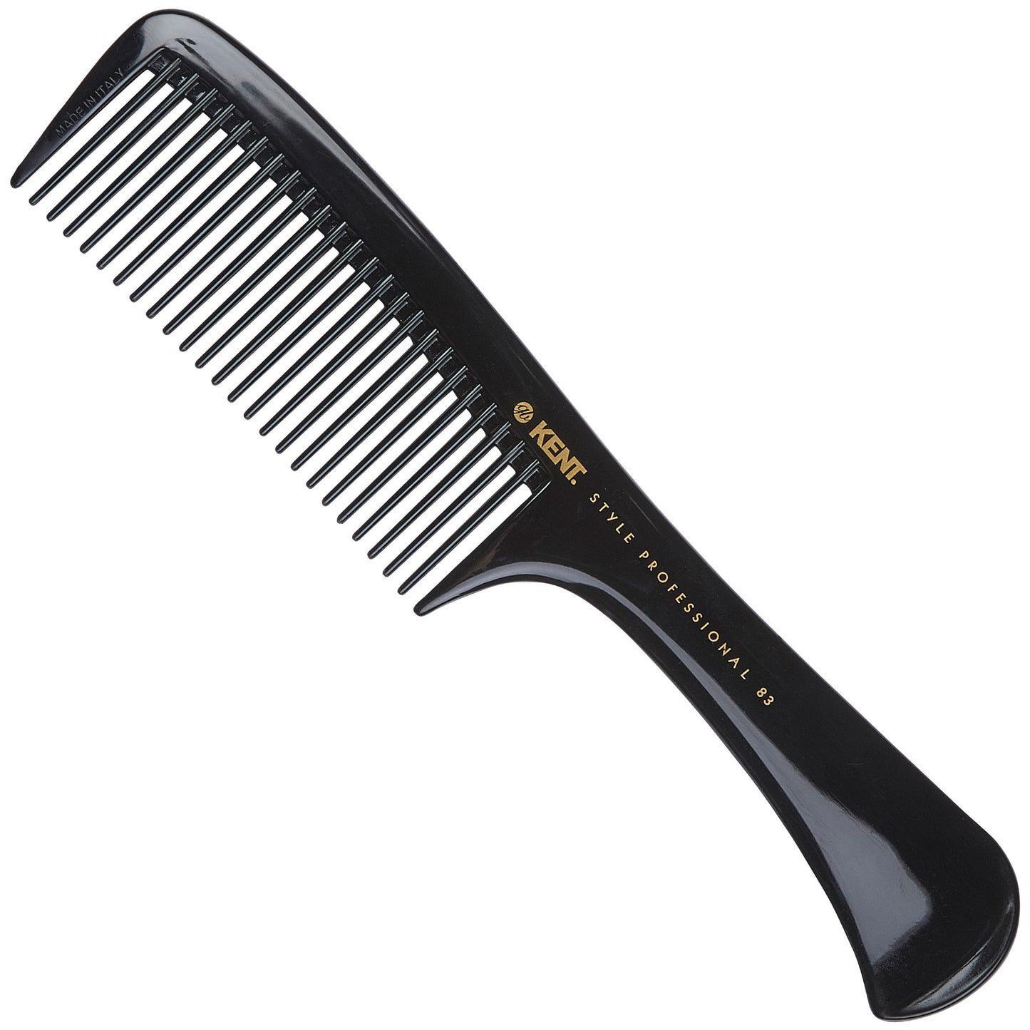 KENT Kent Brushes Handled Rake Comb SPC83 - Wide-Tooth Detangling Comb for Wet or Dry Hair, Strong Moulded Rubber with Easy-Grip Handle for Gentle, Tangle-Free Styling