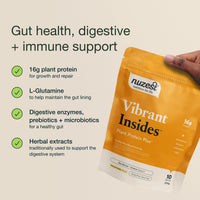 Nuzest Protein Plus | Vibrant Insides | Vanilla | Gut Health, Digestion and Immune Support | Vitamins and Minerals | 250g (10 Servings)