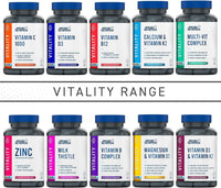 Applied Nutrition Vitamin B Complex High Strength, 90 Vegan Capsules, B1, B2, B3 Niacin, B5, B6, B7 Biotin, B9 Folic Acid, B12, with Choline, Inositol, PABA, Energy and Immune Support, Halal, UK Made