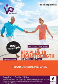VIE Vie Healthcare Vitamin B12 Plus 10 High Strength Transdermal Patches, 6 Transdermal Patches
