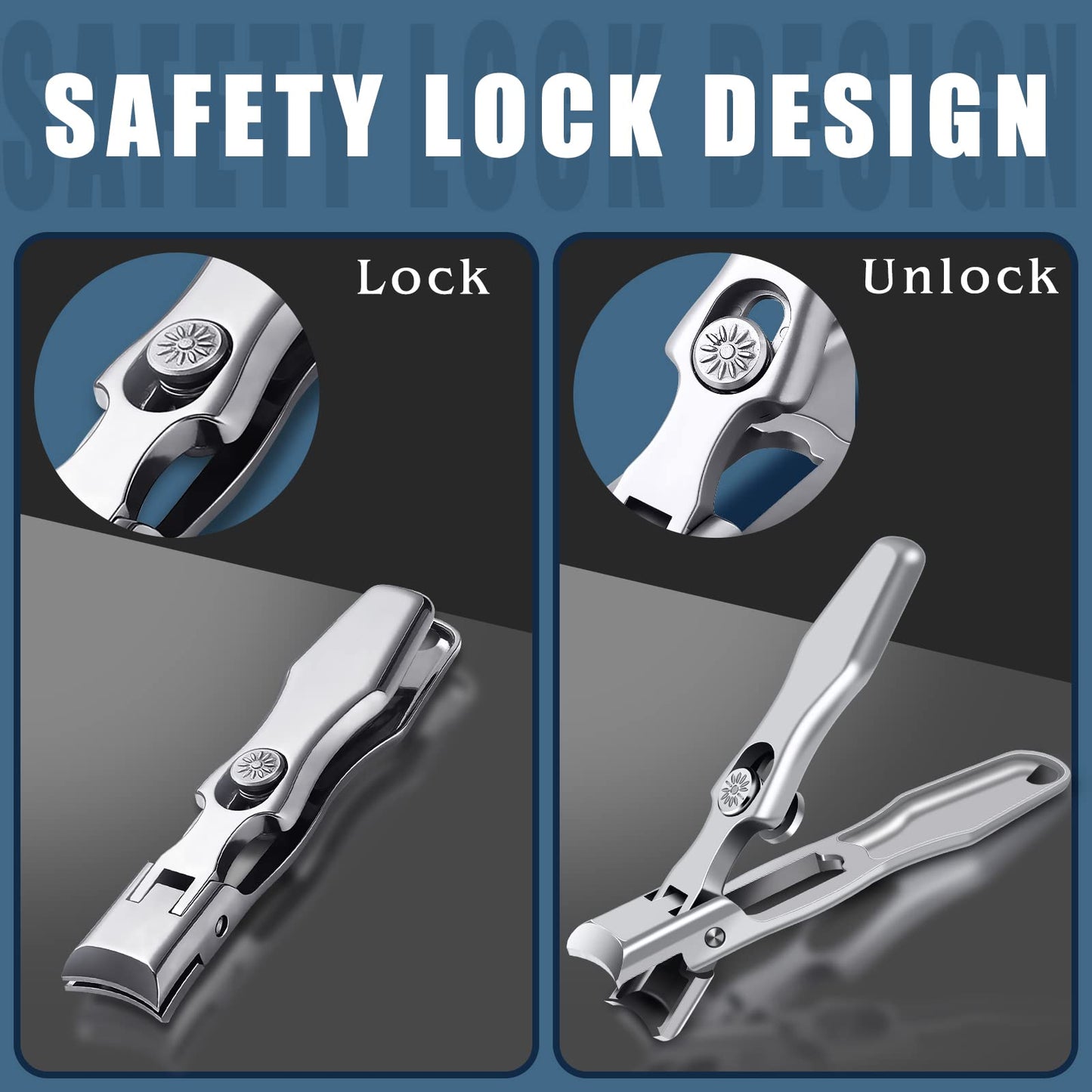 DRMODE Toe Nail Clippers for Thick Nails with Catcher
