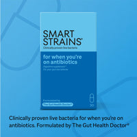 SmartStrains Smart STRAINS® for Antibiotics – Clinically Proven Live Bacteria for Antibiotic Support – Formulated by The Gut Health Doctor® PhD in Probiotics | 10 Billion Bacterial Cultures | 30 Oral Capsules