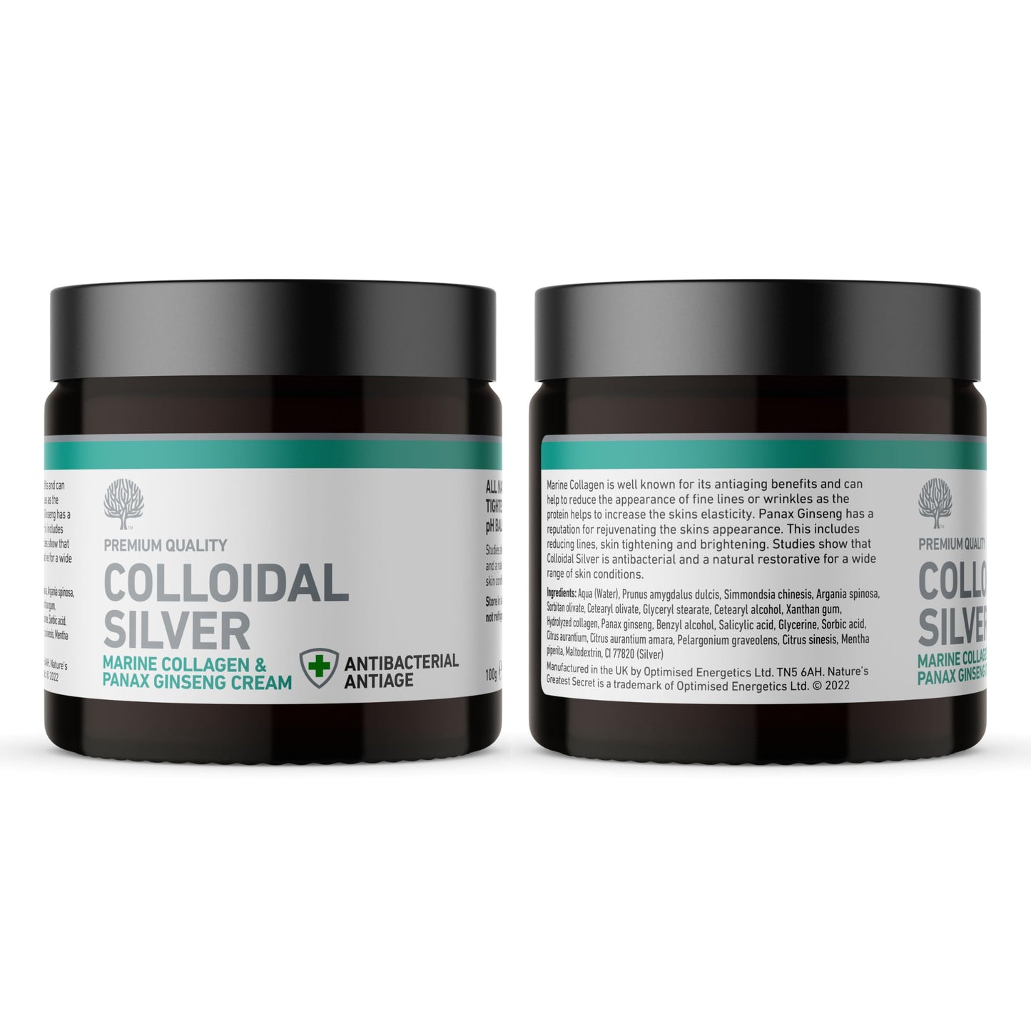 Nature's Greatest Secret All Natural Premium Quality Colloidal Silver Marine Collagen and Panax Ginseng Antiaging Cream 100g