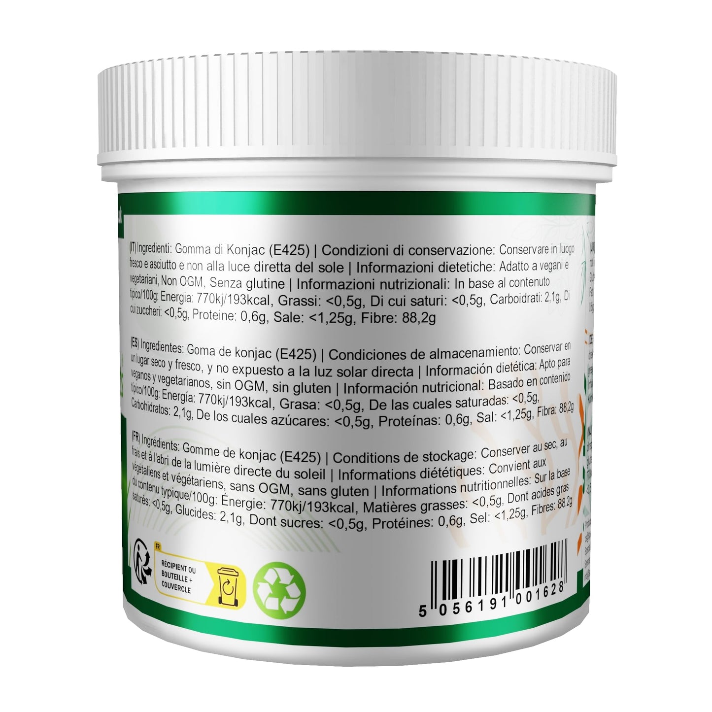 SPECIAL INGREDIENTS Konjac Gum Powder (Konjac Glucomannan) Premium Quality 250g - Vegan, Non-GMO, Gluten Free – Recyclable Container