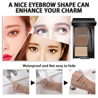NatrLuxe All-in-One Dark & Light Brown Eyebrow Powder Palette – Compact Brow Sculpting & Shaping Kit for Women