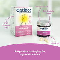 Optibac Probiotics Pregnancy - 12 Billion CFU & FOS Fibres, Vegan Probiotic Supplement for Pregnant & Breastfeeding Women, 30 Capsules