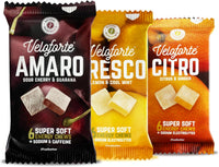 Veloforte Mixed Energy Chews For Running, Cycling, Triathlon | Powerful natural ingredients. Great taste, melt-in-mouth clean alternative to shots or gummies | Variety | Amaro, Citro & Fresco |9-pack