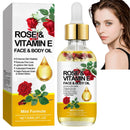 BigyQiu Rose Vitamin E Oil,Rose Vitamin E Face & Body Oil,Natural Rose Essential Oil for Scars,Rosehip Oil for Face,Body Oil for Dry Skin,Face Oil Anti-Ageing,Pure Vitamin E Oil,Reduces Fine Lines and Winkles