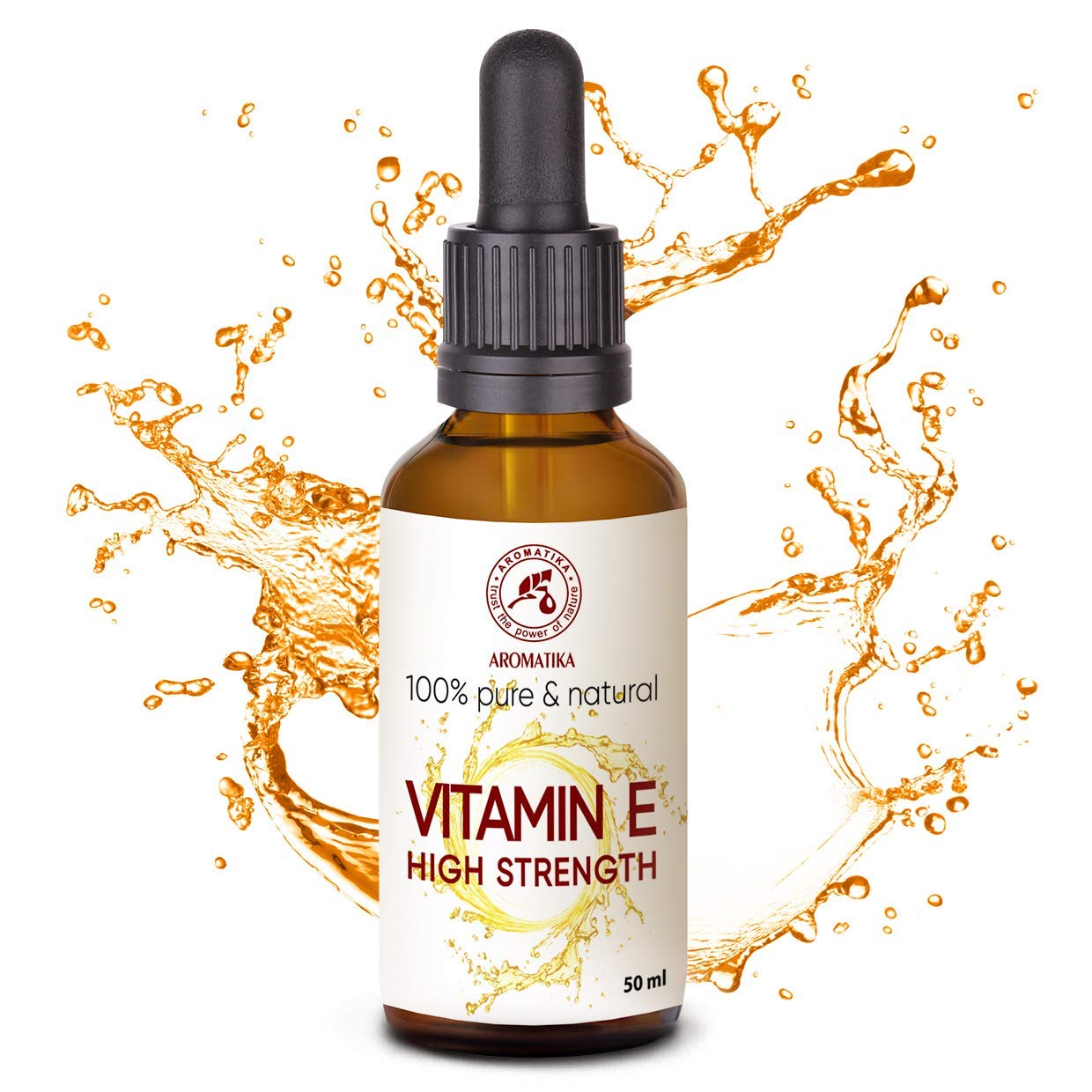 High Strength Pure Vitamin E - Concentrated Vitamin E Drops 30 ml - Tocopherol - Natural - Antiaging Vitamin E - Vitamin E for Vitamin E Oil - for Face - Skin - Hair - Nails - Lips