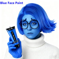 Go Ho Blue Cream Face Body Paint(2.37oz,70ml),Water Based Face Paint,Blue Makeup Face Painting for SFX Cosplay Costumes Festivals Halloween Makeup