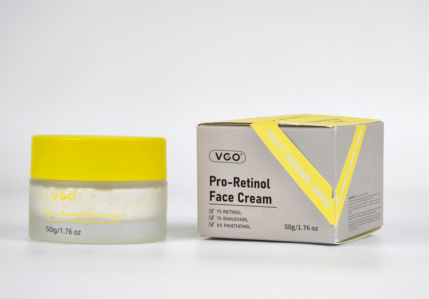 VGO Retinol Face Cream, Anti Aging Cream with Hyaluronic Acid & Bakuchiol Reduce Wrinkles & Age Spots 50g