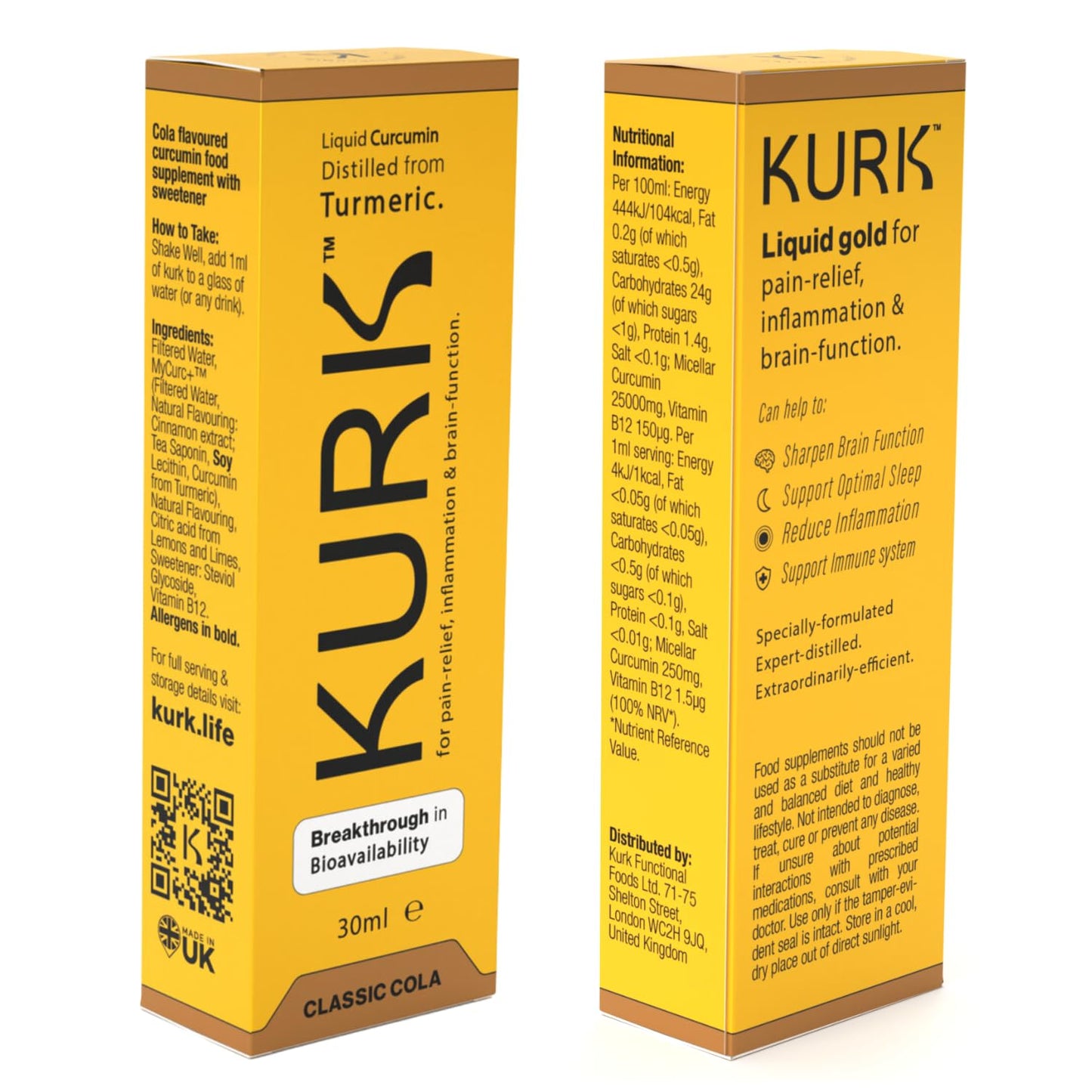 High Strength Liquid Curcumin Oil from Turmeric | Advanced Absorption Technology | 1000x More Absorbent Than Powders & Capsules | Naturally Reduce Inflammation. (Cola 30ml)