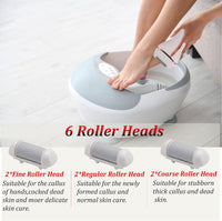 Swhily Foot Callus Remover, Professional Electric Pedicure Callus Remover, Rechargeable Foot File with 6 Roller Heads for Feet Care