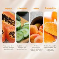 VLCC Papaya Fruit Facial Kit Glowing, Blemish Free Skin | With Papaya, Cucumber, Peach, and Orange Peel Extracts | Glowing at Home Facial Kit - 60g