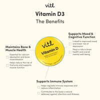 VITL Vitl Vitamin D3 | Supports the Immune System, Bones & Joints, Teeth, Muscles & Heart | High-Strength 1000 IU Formula | Easy-to-Swallow Softgels | Vegan Friendly | Pocket Tin (30)