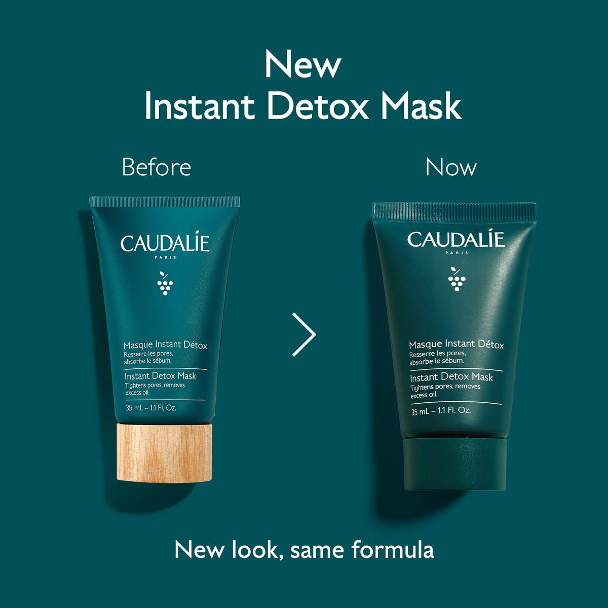 Caudalie Vinoclean Pore Minimising Instant Detox Mask, Pink Clay, 35ml