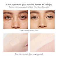 CANUSA Canusa Concealer | Full Coverage | Tri-Color Concealer | Vibrant Color | Waterproof | Long Lasting | Concealer Foundation