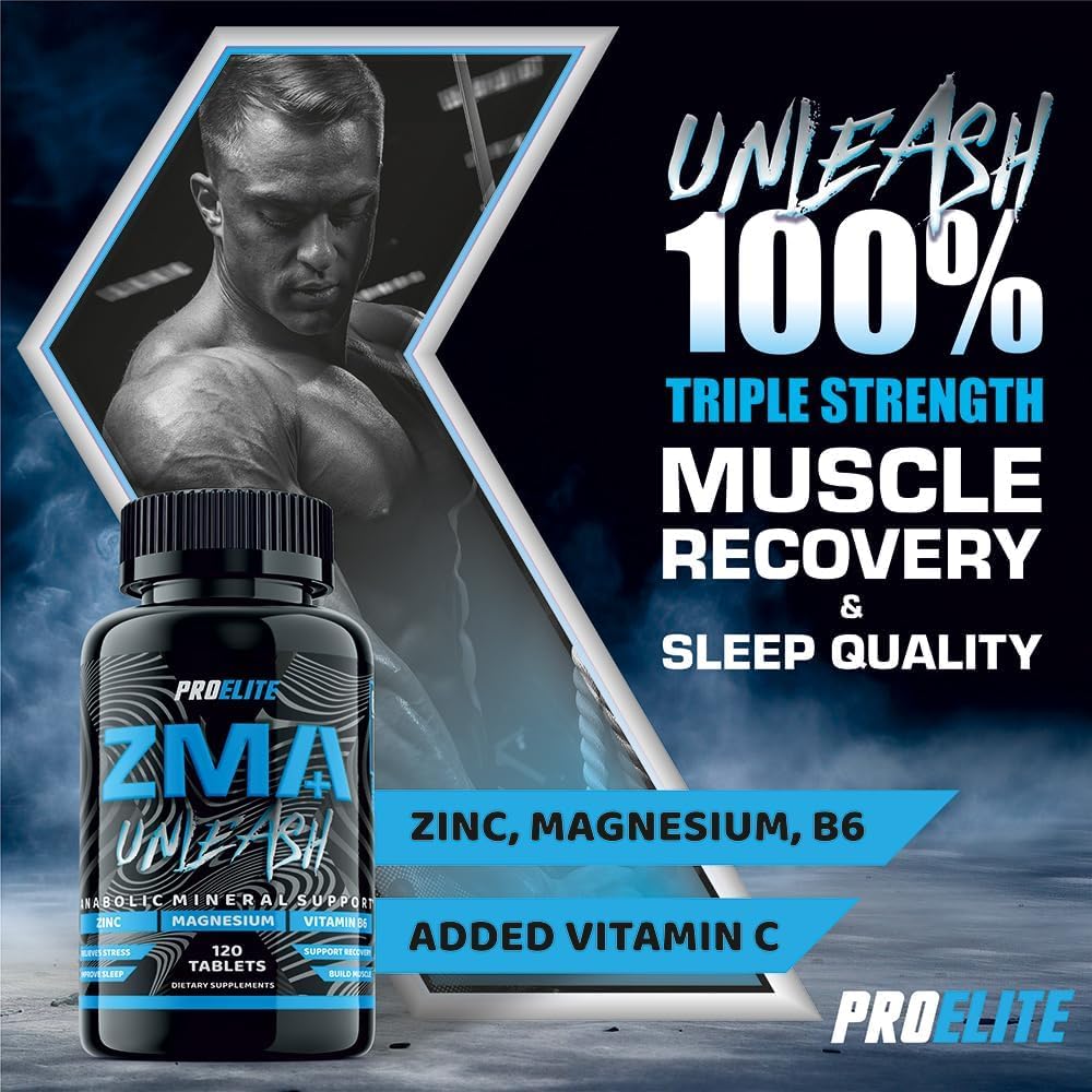 ZMB6 240 Tablets Gluten Free Vegan Vitamin B6, Magnesium and Zinc Tablet | Normal Muscle Function & Energy Yielding Metabolism | Muscle Growth & Sleep Support | PROELITE UK