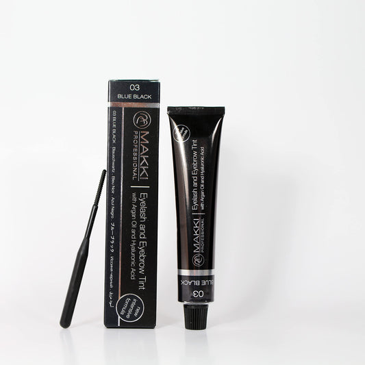 03 Blue Black Makki Professional Intensive Eyelash and eye brow tint dye with argan oil & hualuronic acid 22ml