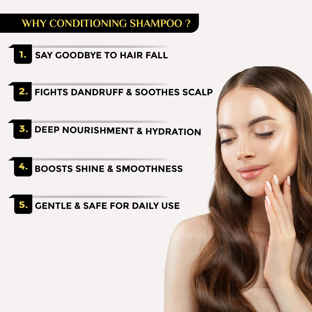 Belitaas Luxury Conditioning Shampoo with Rice Water & Argan Extract – Anti-Dandruff & Anti-Hairfall Treatment, 300ml