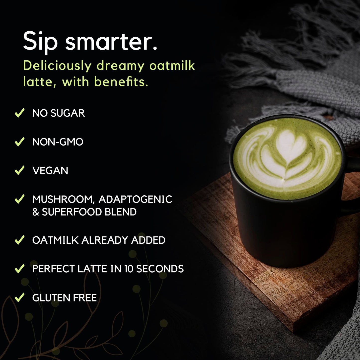 Matcha Fuel SuperLatte - Mushroom, Superfood & Adaptogenic Latte Powder | Energy, Focus & Immunity | Lion's Mane, Reishi, Cordyceps, KSM-66 Ashwagandha | Gluten Free | Vegan | 15 Servings (300g)