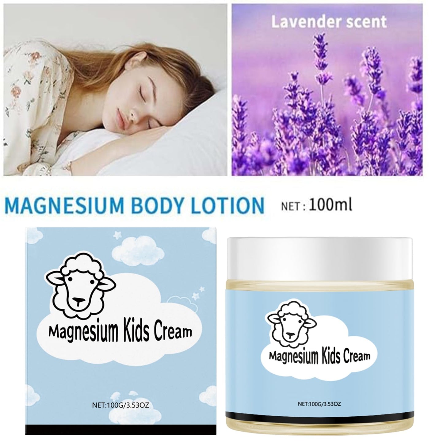 TBeautfave Magnesium Lotion for Kids | Baby Magnesium Lotion | Enriched with Natural Magnesium for Relaxation, Muscle Relief & Healthy Skin | Magnesium Kids Cream Apply To Legs, Arms Or Chest - 100g