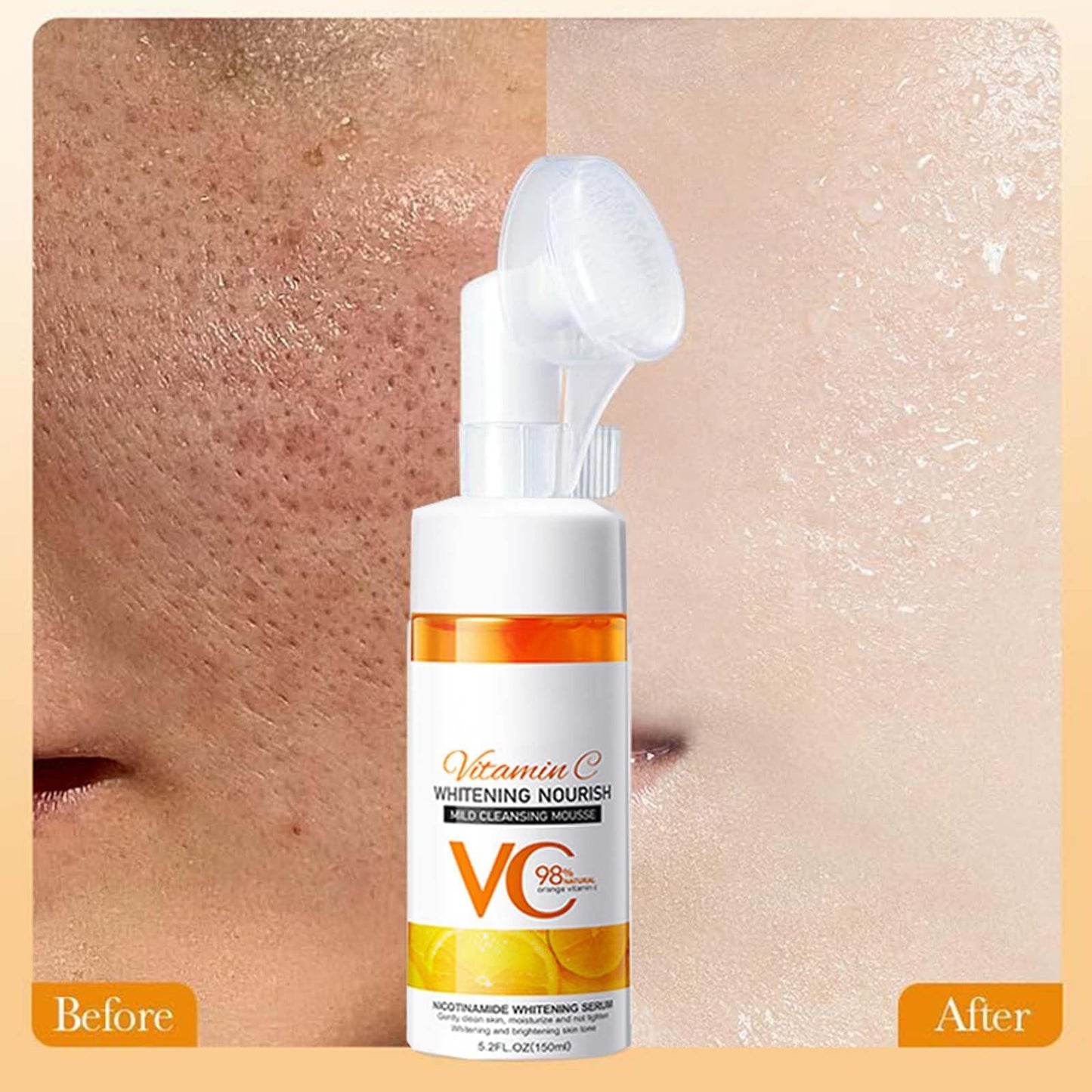 KKwoter Vitamin C Face Cleanser, Gentle Face Cleanser For Sensitive Skin & Oily Skin, Sensitive Face Wash Women & Men For Dry Skin, Facial Cleanser For Blackheads, Acne, Dull Skin