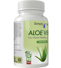 Simply Pure Aloe Vera for Digestive Health | 25mg Capsules x 90 | 200:1 Extract Equivalent to 5g Pure Aloe Vera Gel | Gluten Free | GM Free | Vegan
