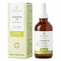 Derora Rosemary Oil (Diluted) for Hair & Skin | Pure & Ready to Use 3% Diluted | Rosemary Oil for Hair, Damaged Hair, Hair Loss, Dry Skin, Face, Scalp (120ml)