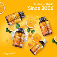 Vitamin C 1000mg – 180 High Strength Vitamin C Tablets with Rosehip & Bioflavonoids - Vegan Vitamin C Supplement (As Ascorbic Acid) for Immune System – Energy Tablets for Men & Women - Made in The UK