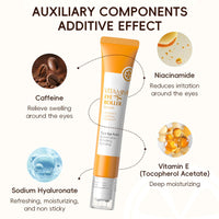 Vitamin C Eye Serum,Eye Bags Remover Women,Eye Roller for Dark Circles and Puffiness,Skincare for Dark Circles Under Eye Treatment Women,Liquid Eye Cream with Niacinamide,Caffeine