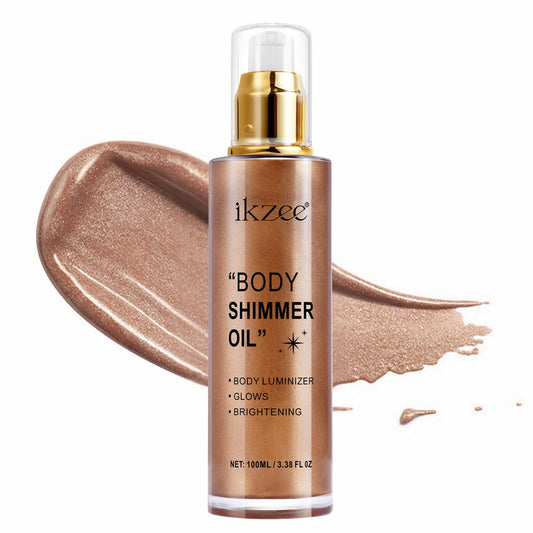 ISBEAUSOLS Golden Copper Body Shimmer Oil, Body Oil for Women, Body Luminizer&Glows&Brightening, Body Oils for Body Glow, Body Care for Face&Body, Shimmer and Shine Your Skin, Gift for Women